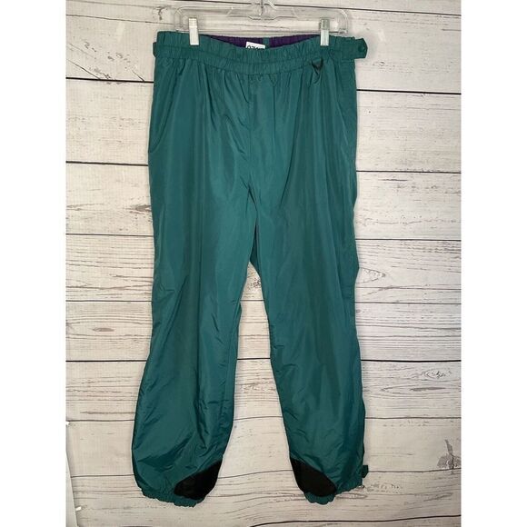 VINTAGE Columbia Pants Mens Large Green Lined Insulated Nylon Snowboard Ski 90’s - Picture 3 of 13